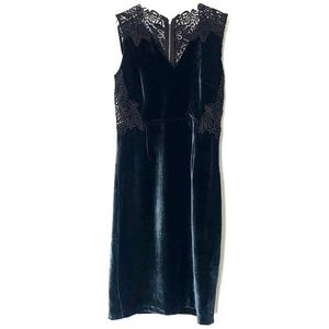 ELIE TAHARI | Green Velvet Knee Length Dress